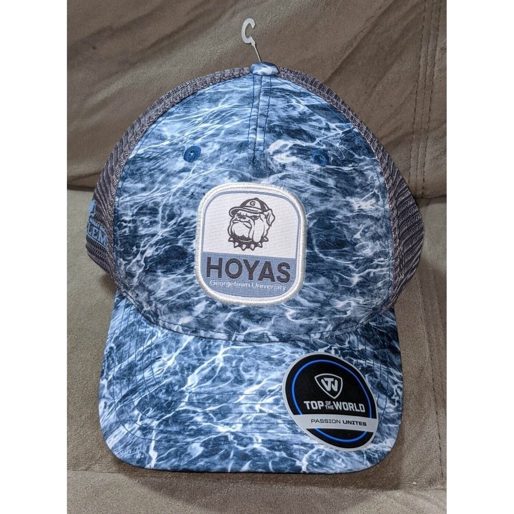 Georgetown University Hoyas Cap Hat Blue Wet Strapback TotW Mossy Oak New NWT